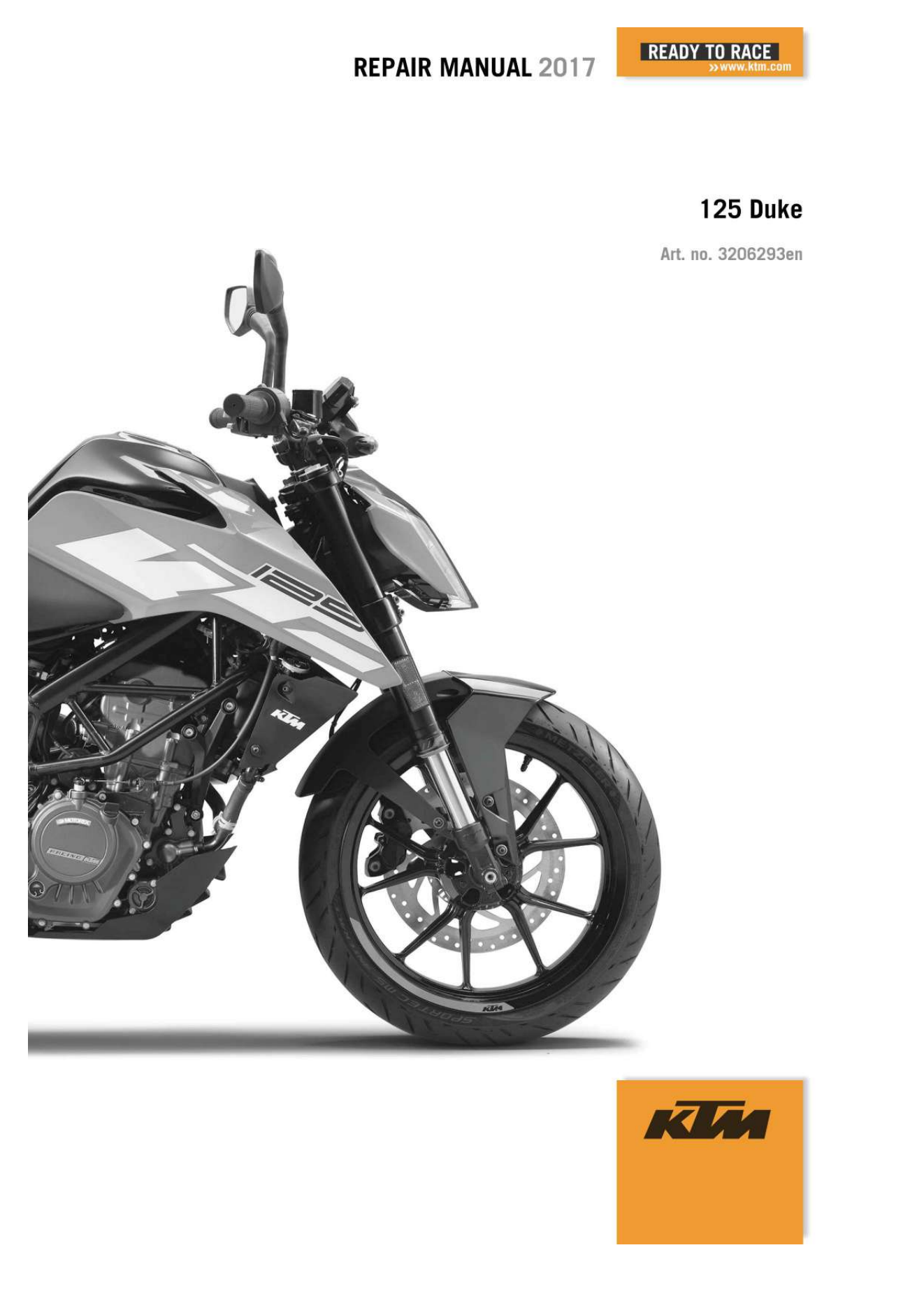 原版英文2017年KTM DUKE125维修手册插图
