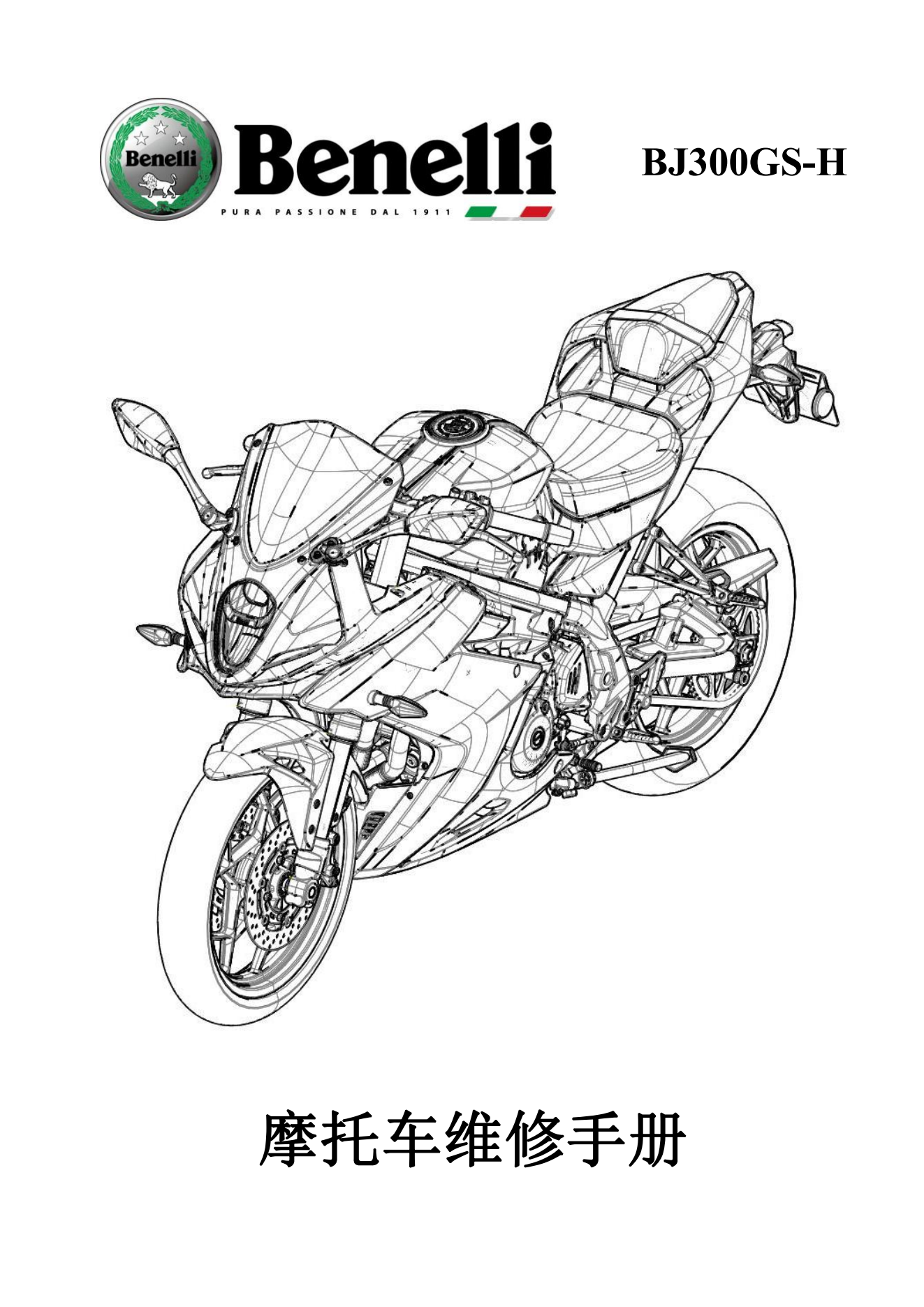 原版中文贝纳利飓风302 Tornado 302 BJ300GS-H维修手册插图