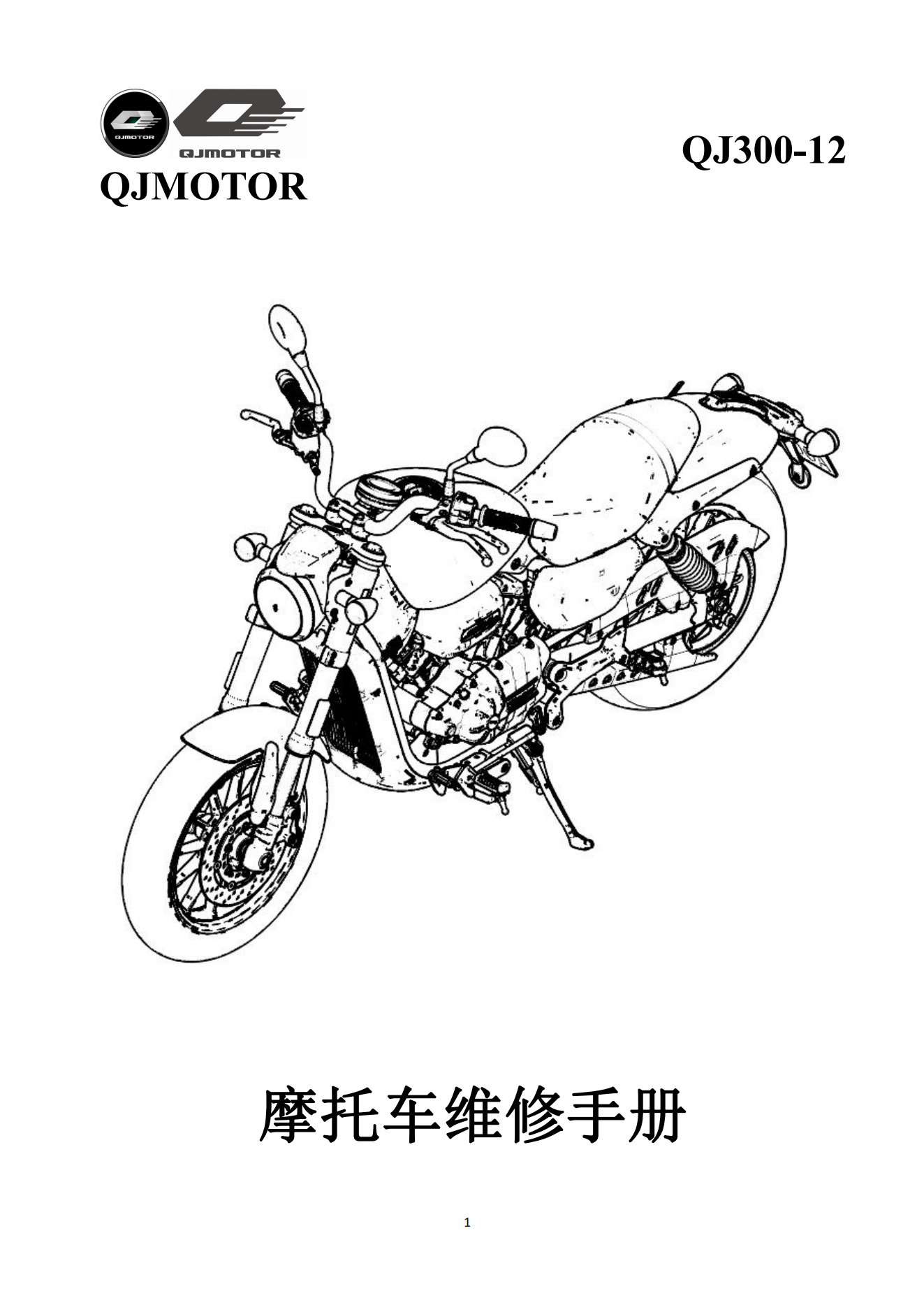 原版中文钱江闪300 皮带款 QJ300-12维修手册插图