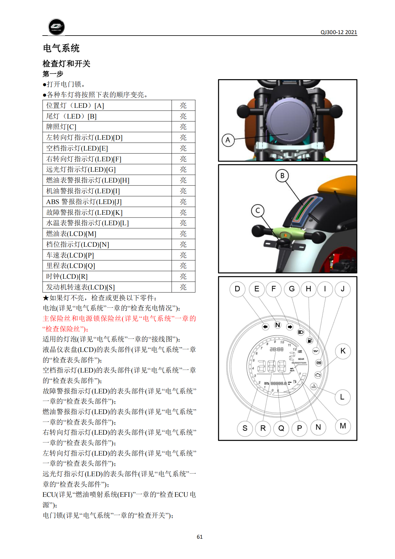 原版中文钱江闪300 皮带款 QJ300-12维修手册插图3