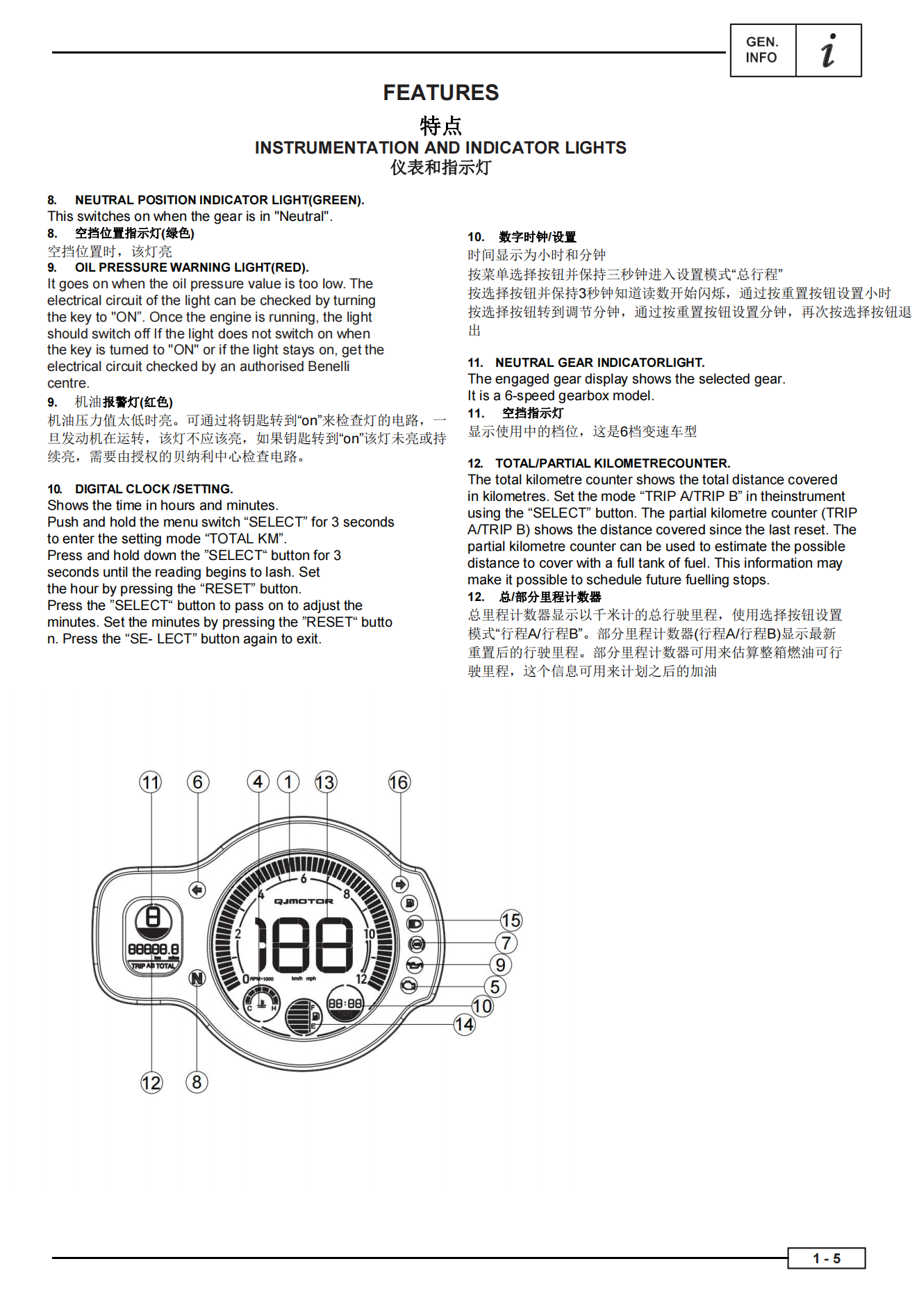 中英双语钱江闪500 QJ500-11C维修手册插图2