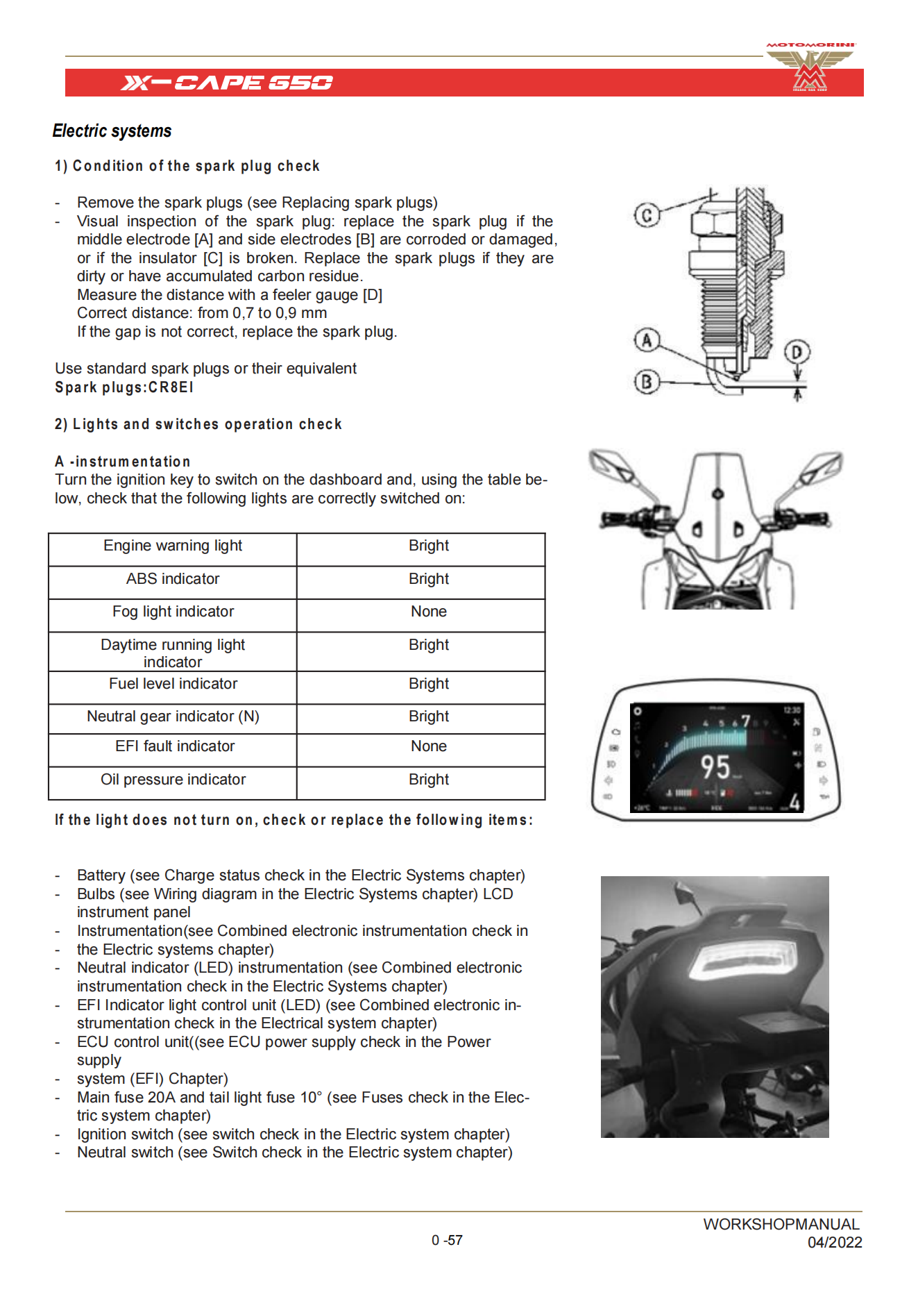 原版英文2022年摩托莫里尼650 X CAPE 650维修手册插图3