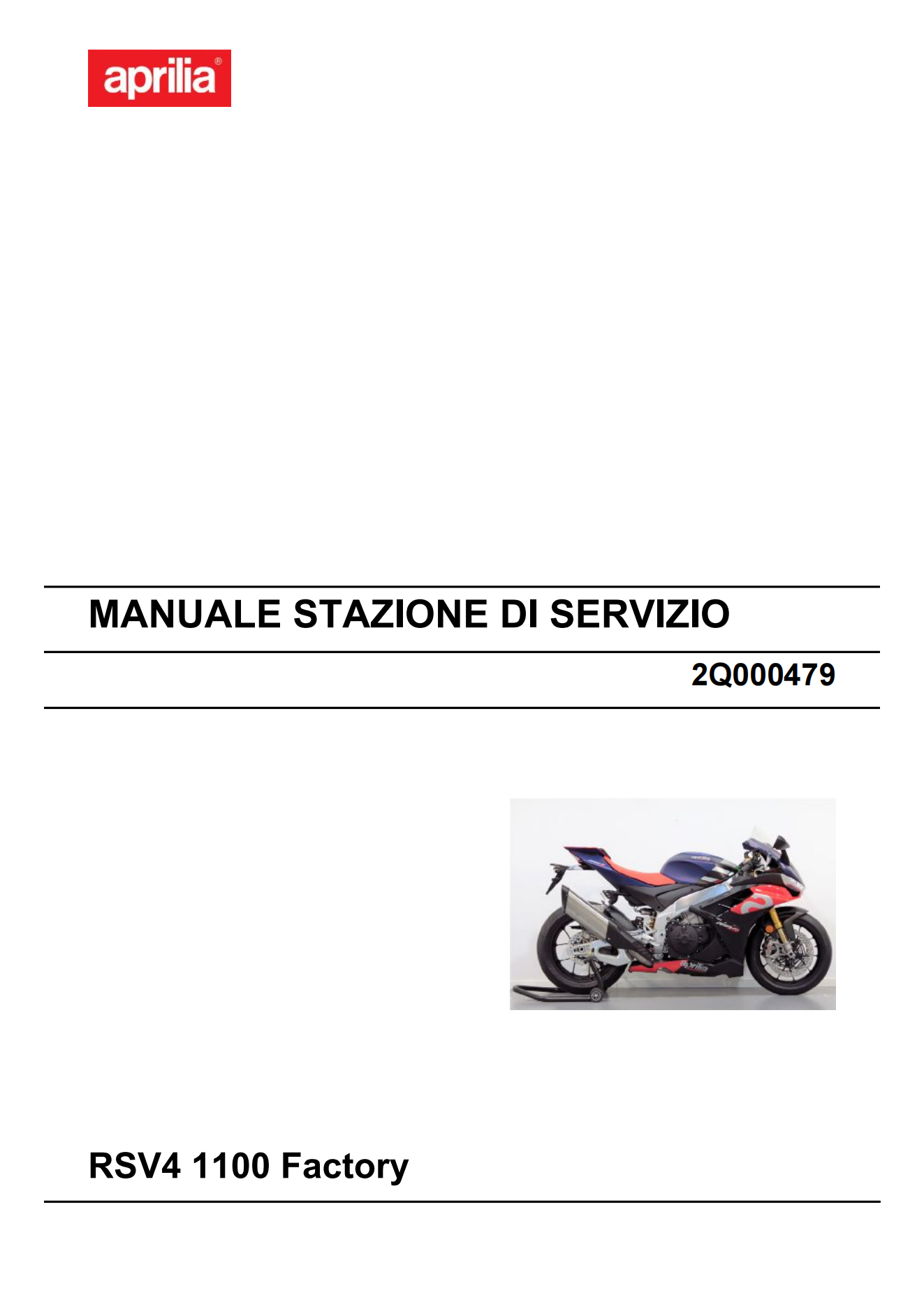 原版英文2021-2022年阿普利亚RSV4维修手册APRILIA RSV4 1100 维修手册（含高清电路图）插图