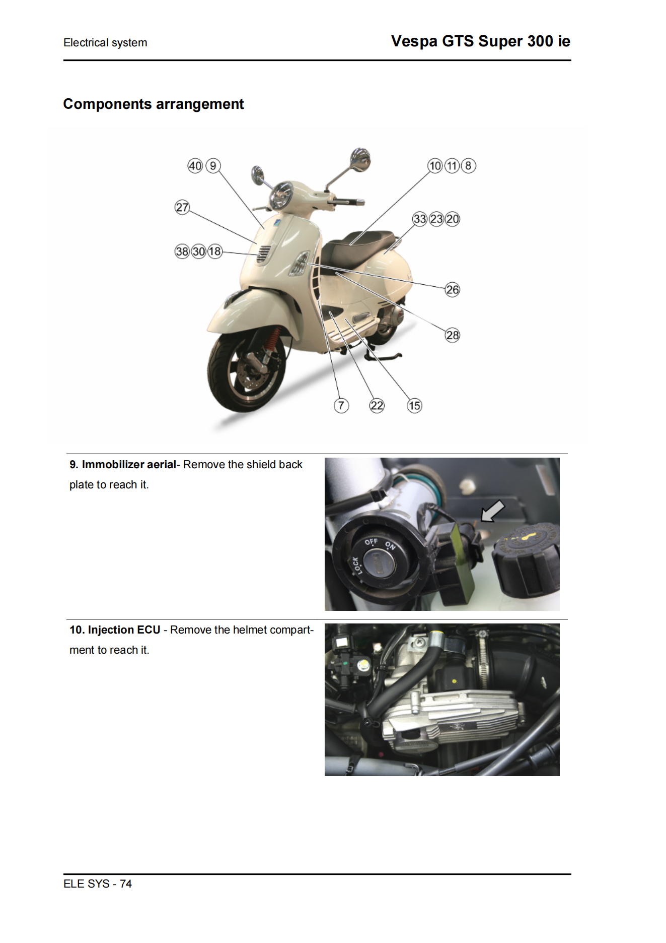 原版英文2019年Vespa GTS 300维修手册维斯帕gts300维修手册插图1