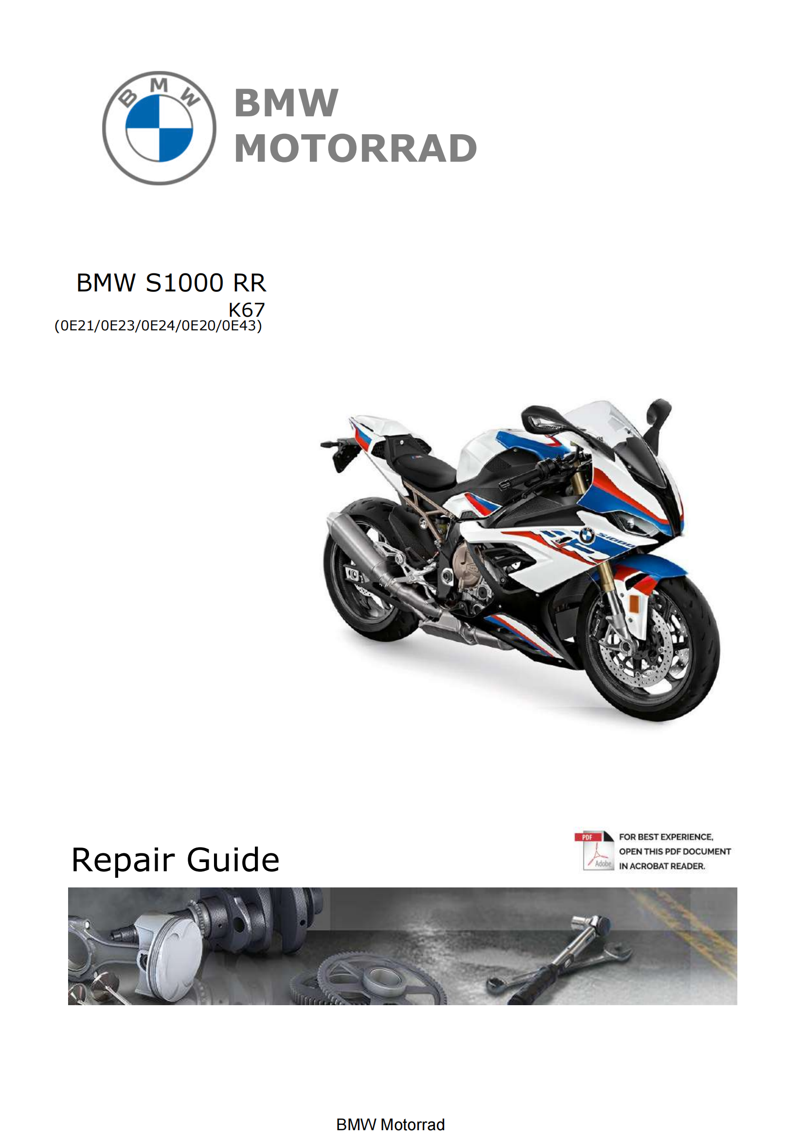 原版英文2019年S1000 RR K67维修手册0E21 0E23 0E24 0E20 0E43插图