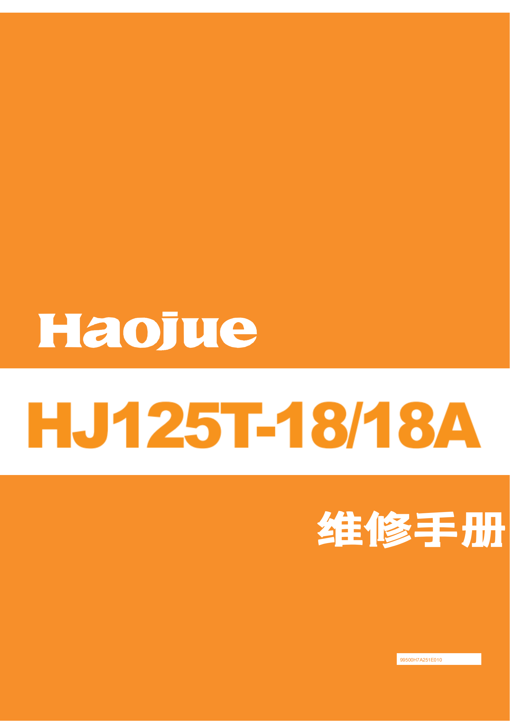 简体中文2013年豪爵灵迪维修手册HJ125T-18 HT125T-18A维修手册插图
