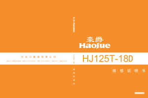 原版中文2016年豪爵灵迪维修手册HJ125T-18D维修手册
