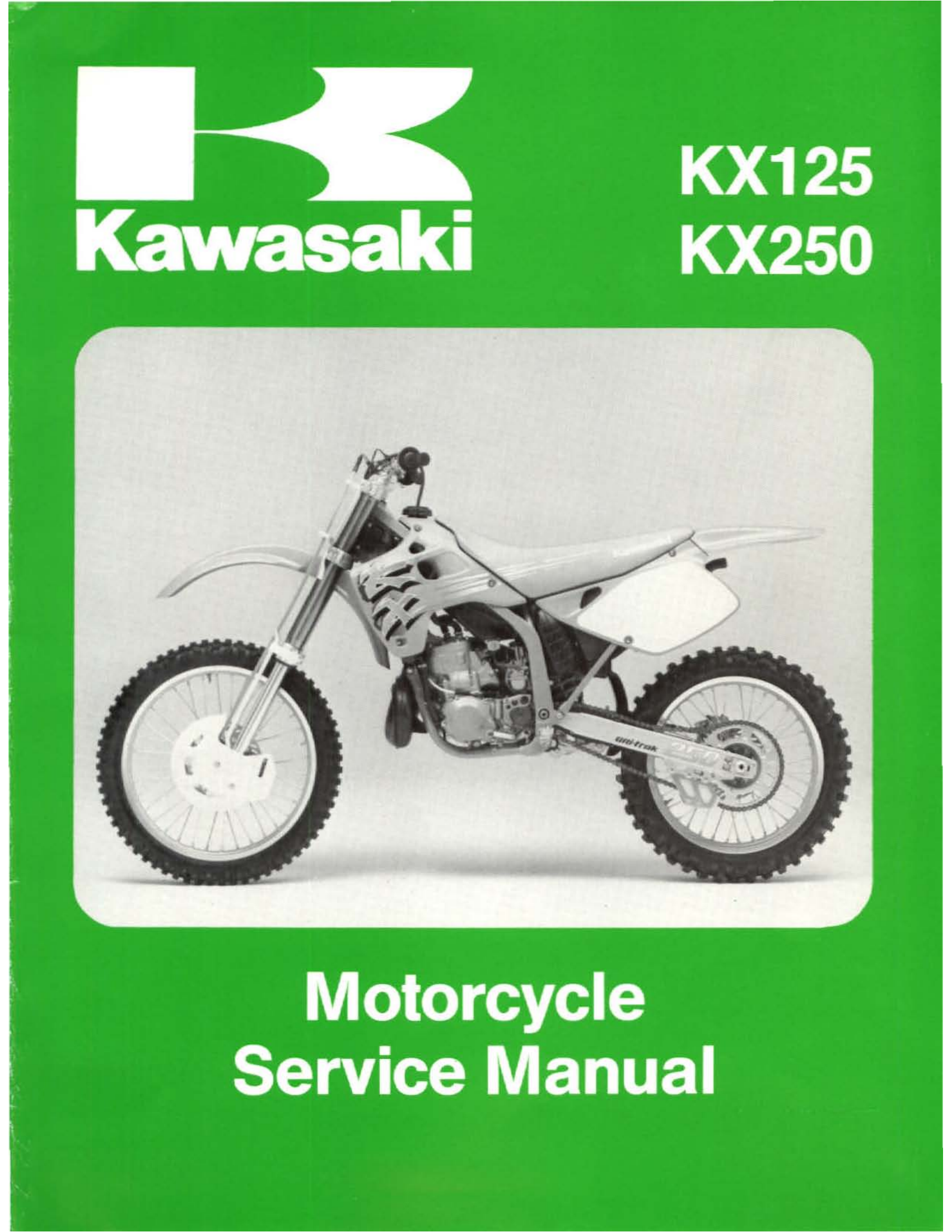 原版英文1992-1993年川崎kx125 kx250维修手册kawasaki kx125 kx250 维修手册插图