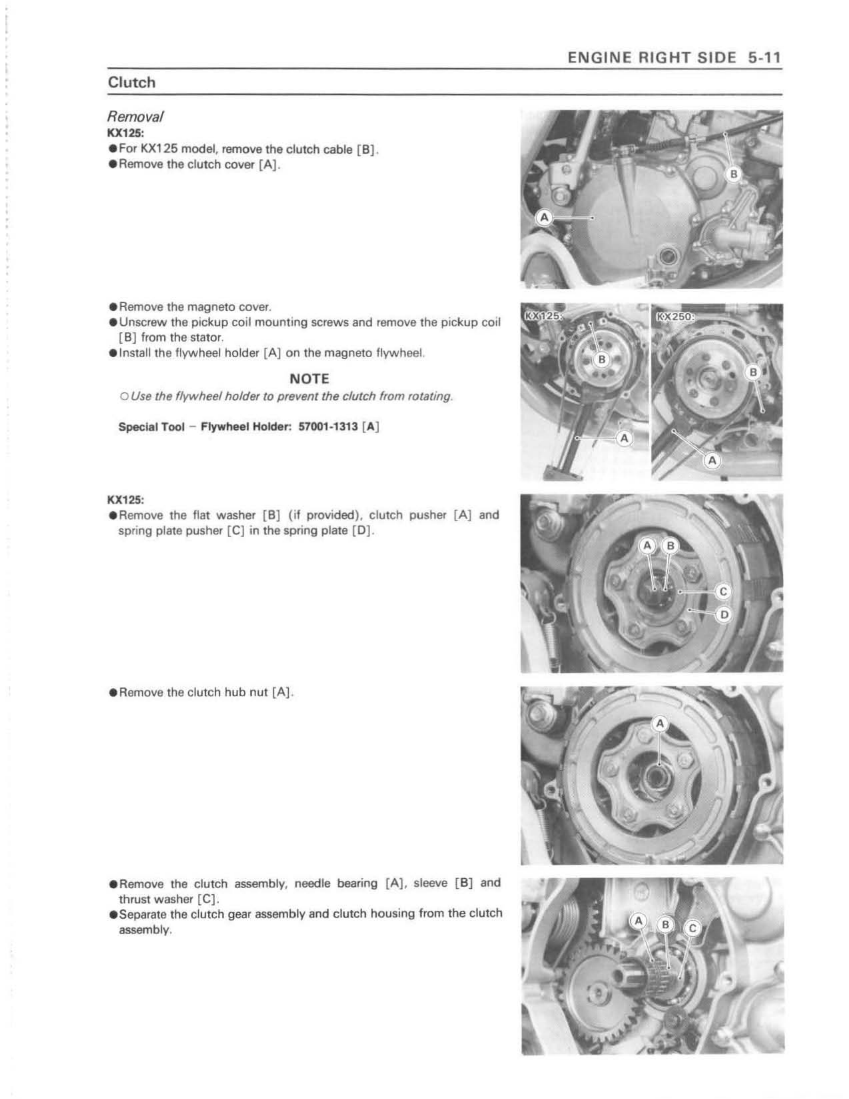 原版英文1992-1993年川崎kx125 kx250维修手册kawasaki kx125 kx250 维修手册插图3