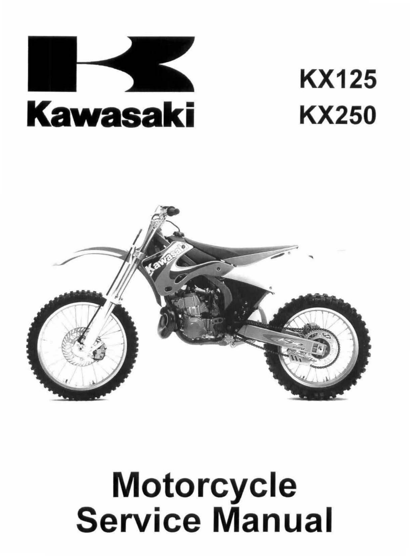 原版英文1999-2002年川崎kx125 kx250维修手册kawasaki kx125 kx250 维修手册插图