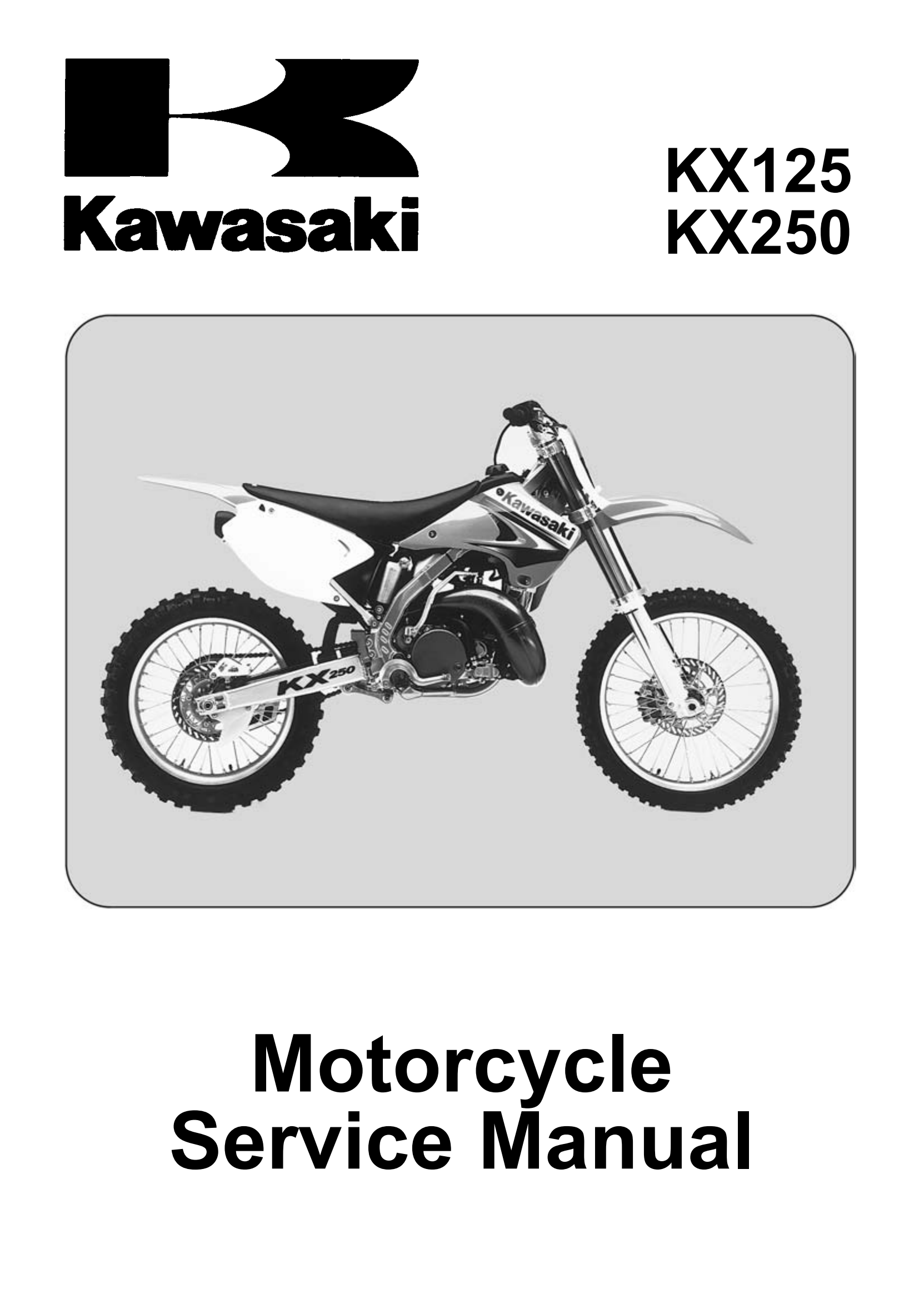 原版英文2003-2004年川崎kx125 kx250维修手册kawasaki kx125 kx250 维修手册插图