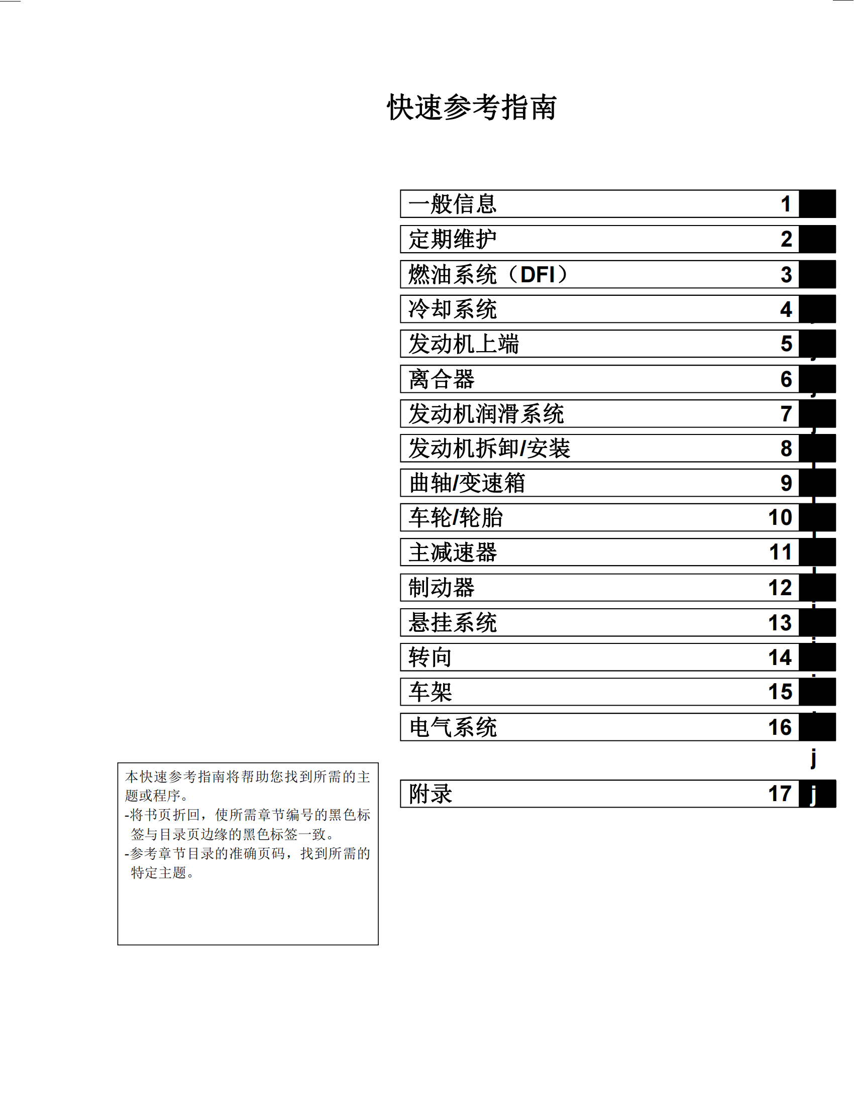简体中文2011-2012年川崎kx250f维修手册 kawasaki kx250f维修手册插图1