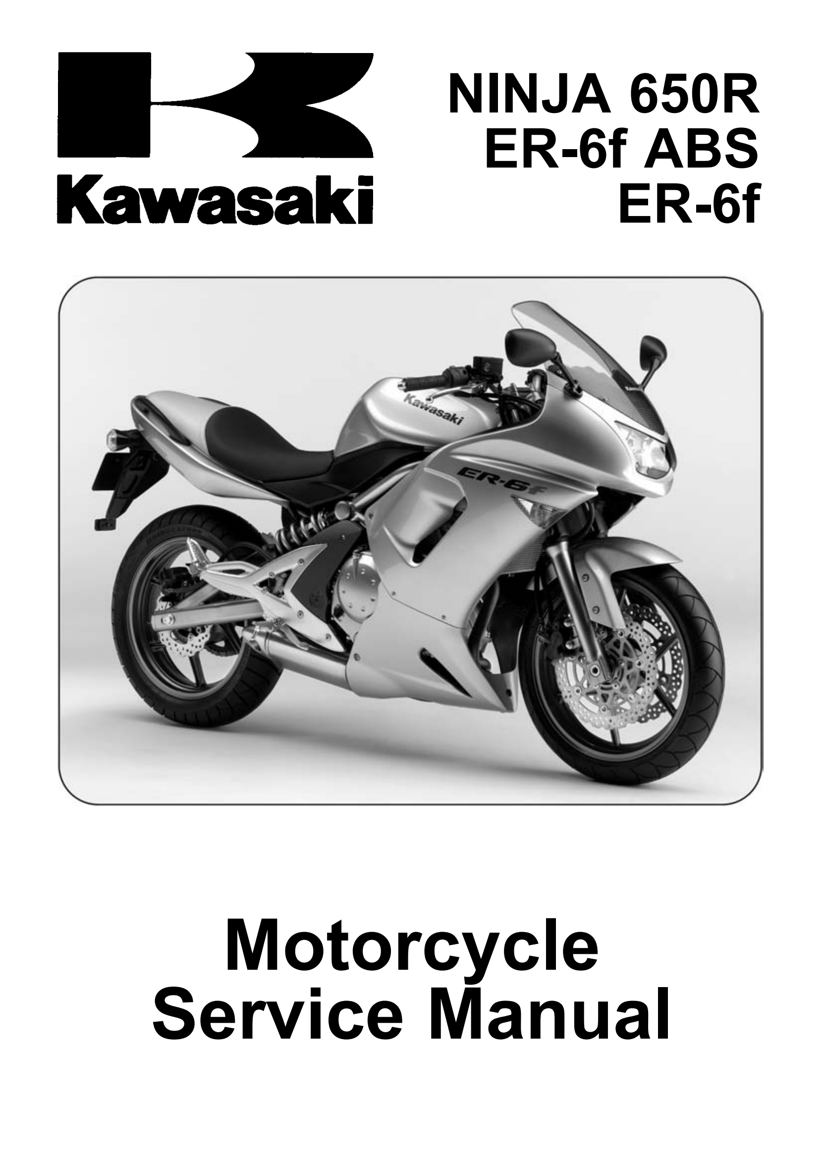 原版英文2006-2008年川崎er6f abs ninja 650r abs er-6f 维修手册插图