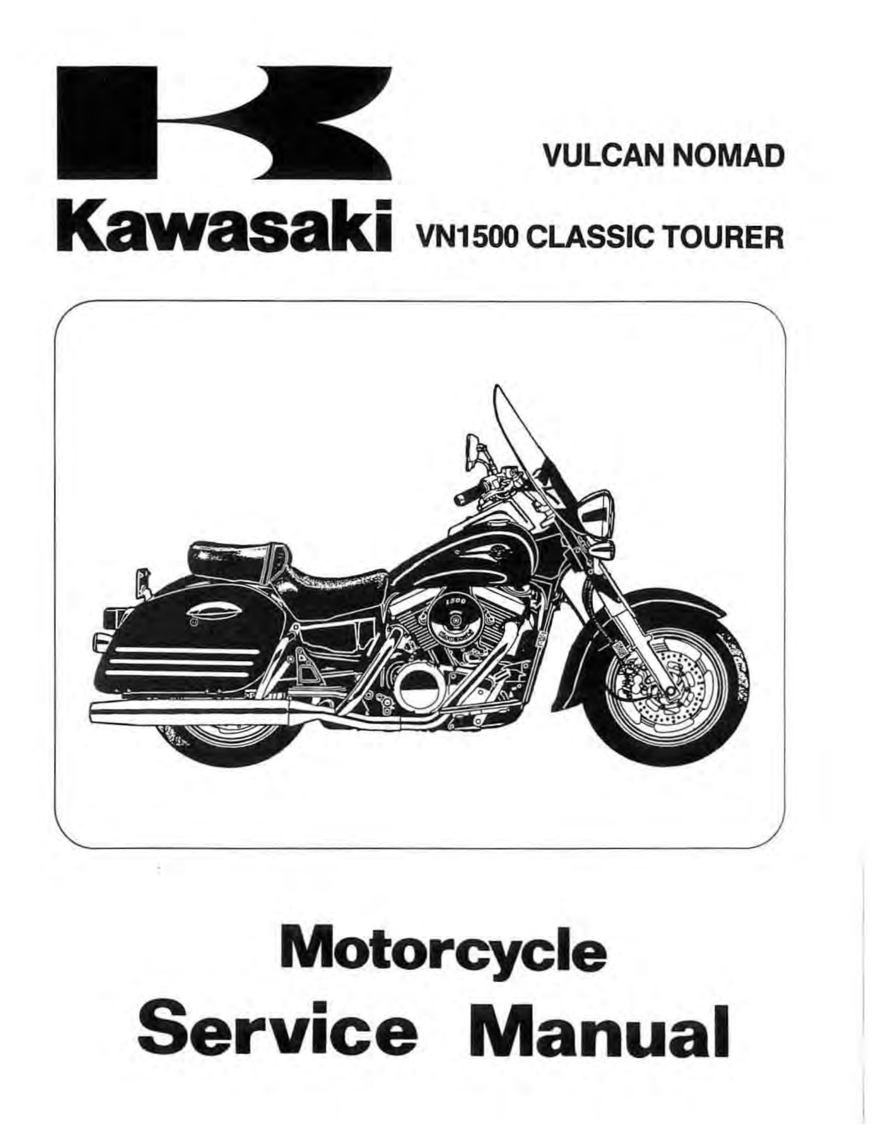 原版英文1998-2001年川崎vn1500 VULCANKawasaki VN1500G VN1500H 维修手册插图