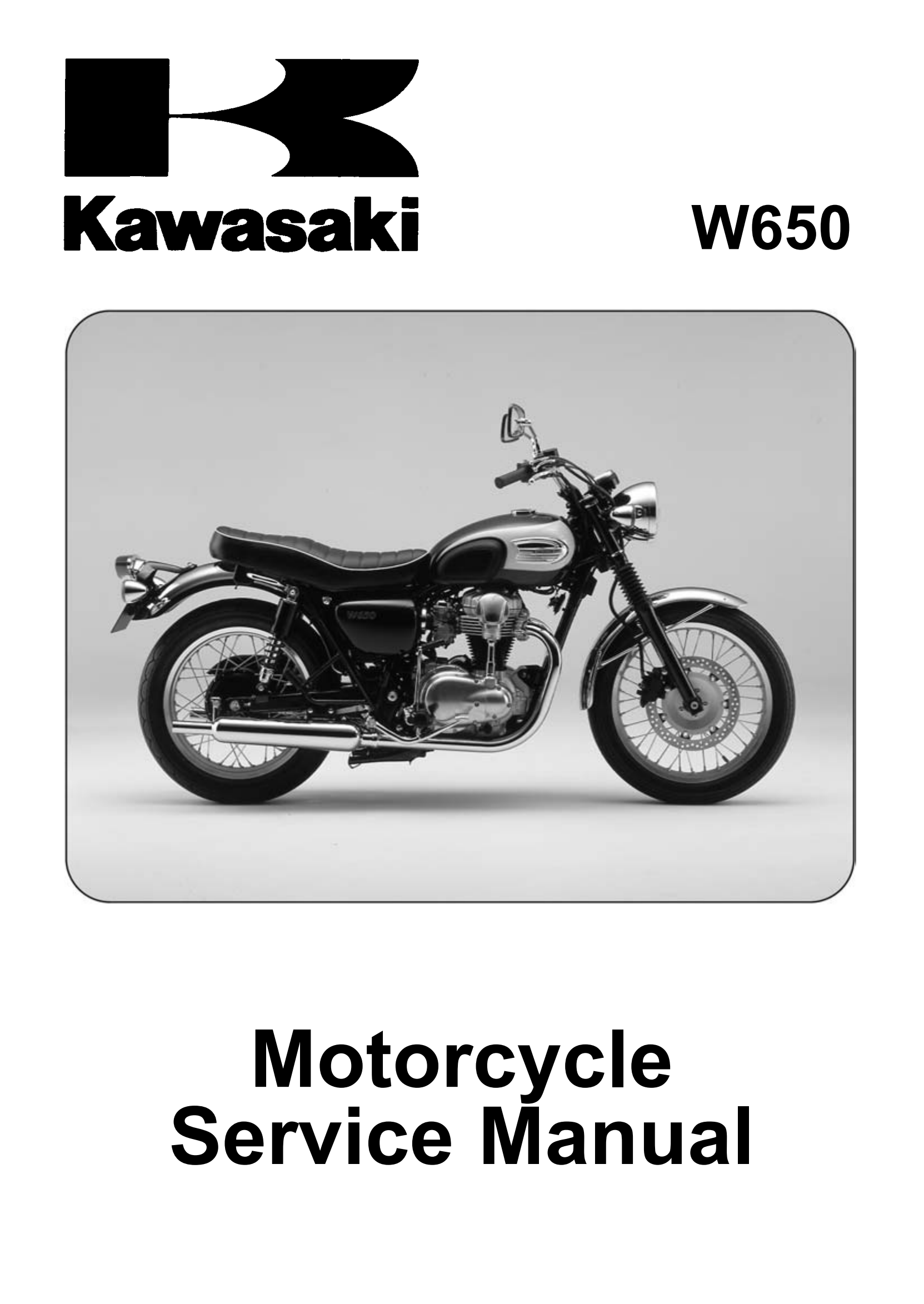 原版英文1999-2008年川崎w650 Kawasaki w650维修手册插图