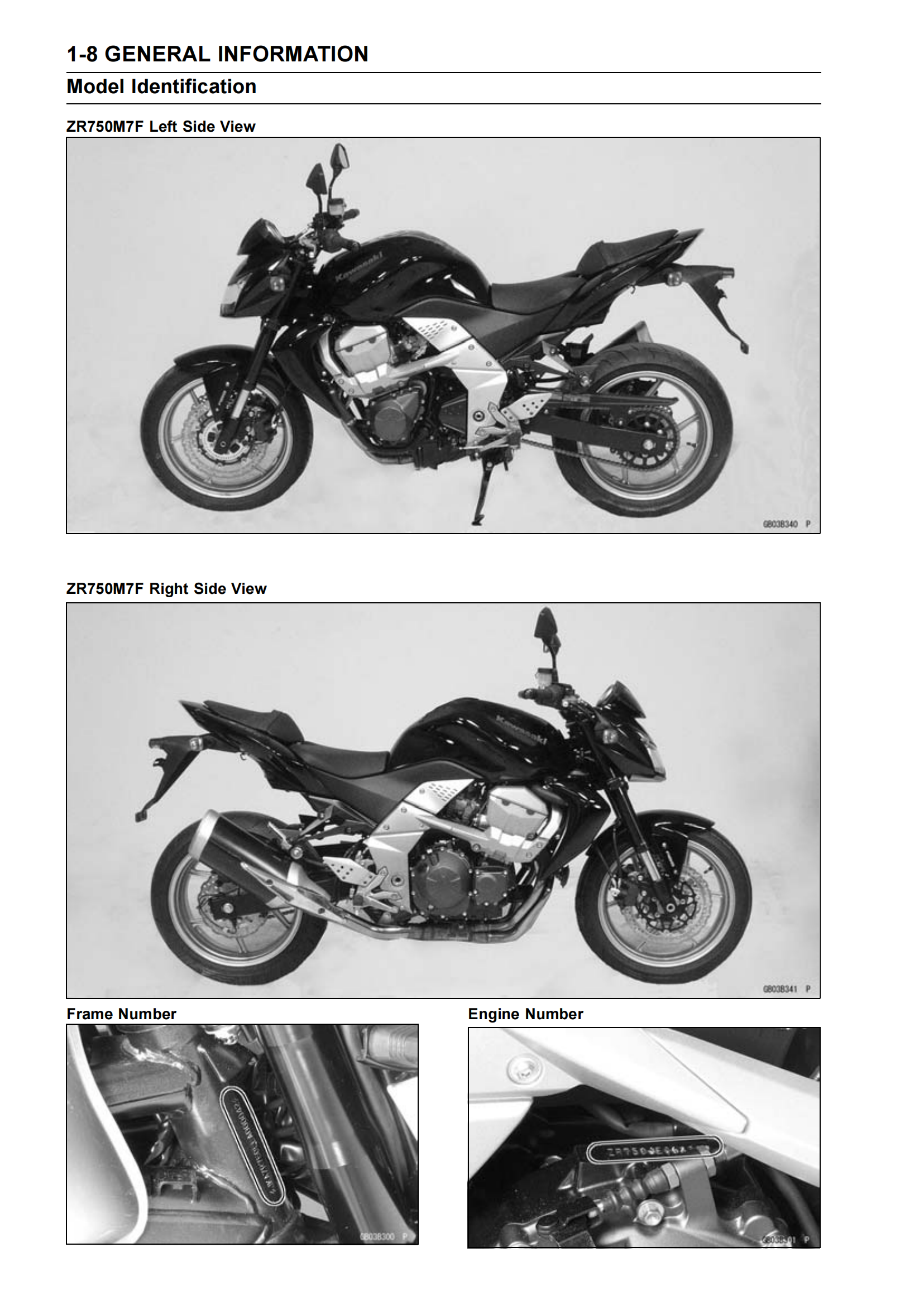 原版英文2007-2013年川崎 z750 Kawasaki Z750维修手册插图2