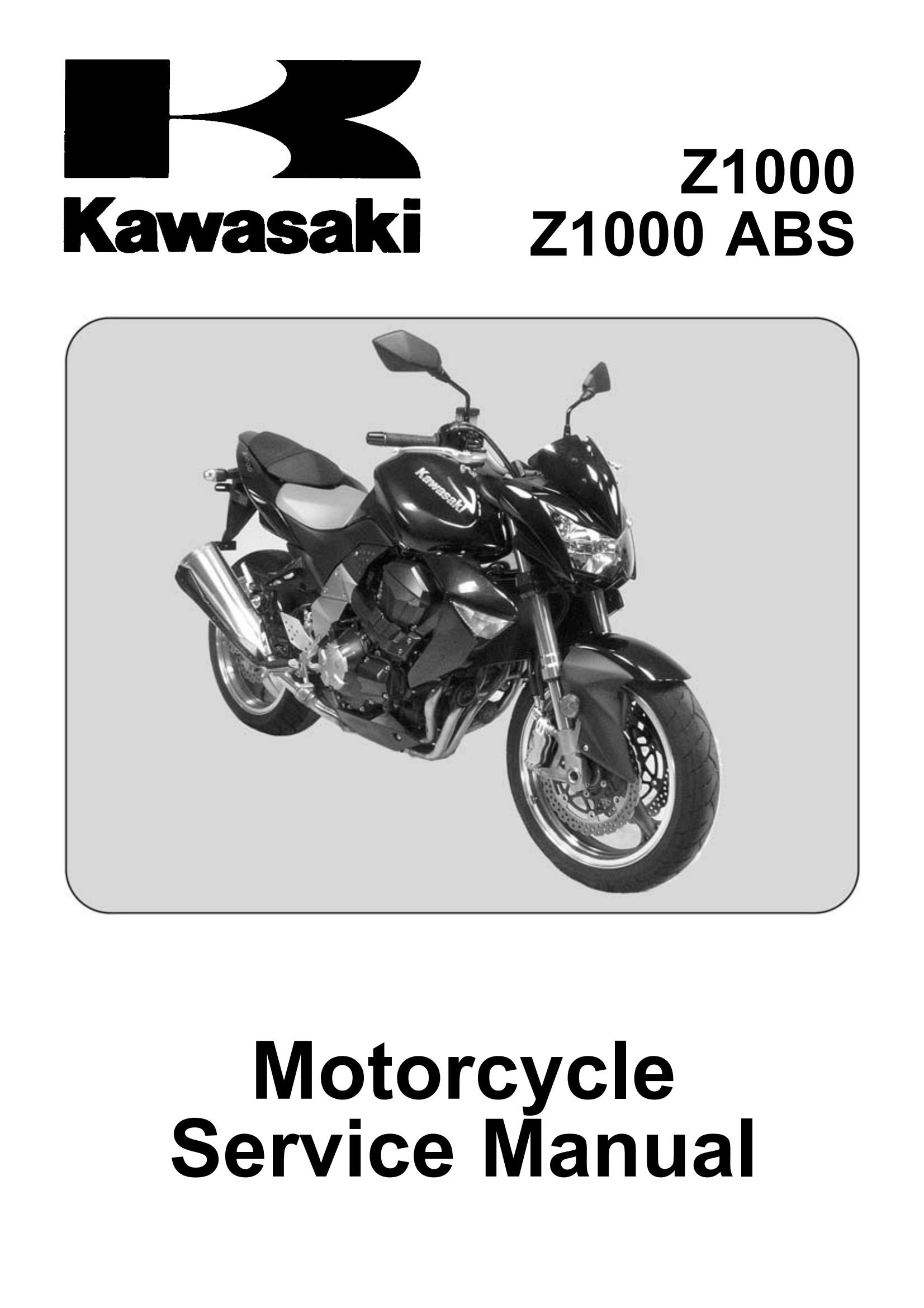 原版英文2007-2009年川崎z1000 abs kawasaki z1000 ABS维修手册插图