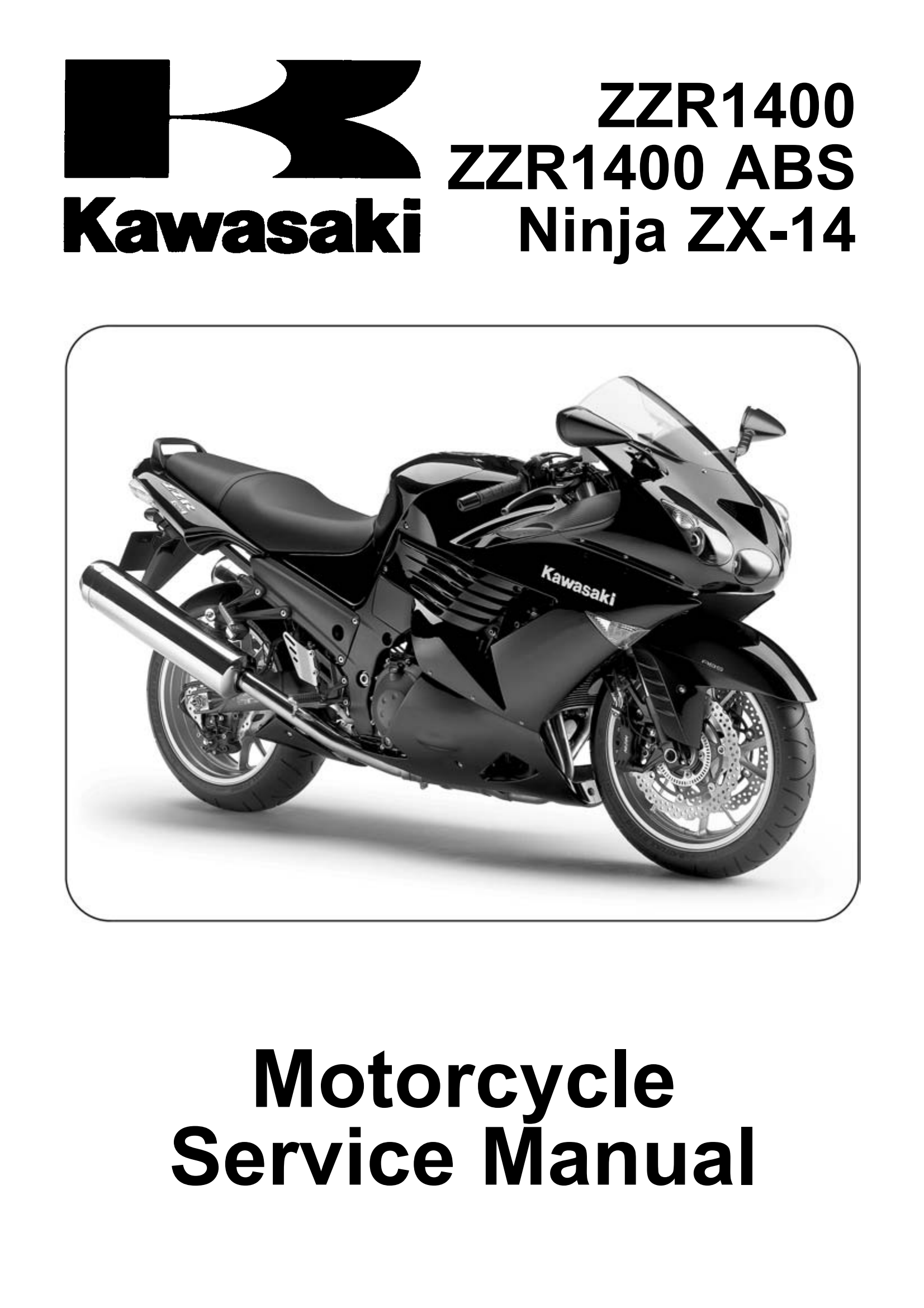 原版英文2008-2009年川崎zzr1400abs ninja zx14rabs Kawasaki ZZR1400 ZX1400维修手册插图
