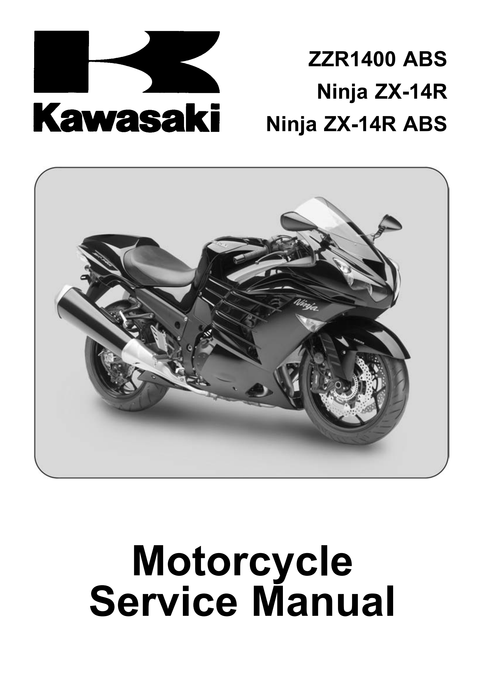 原版英文2012-2018年川崎zzr1400abs ninja zx14rabs Kawasaki ZZR1400 ZX1400维修手册插图