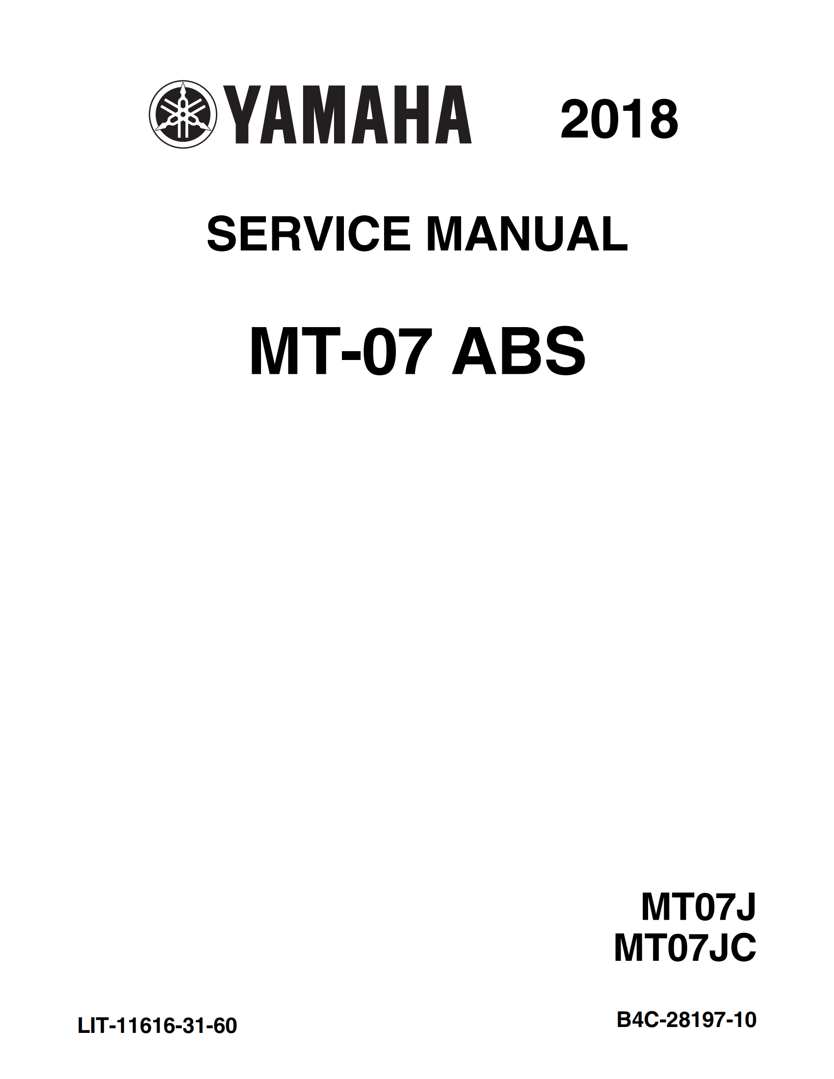 原版英文2018-2020年雅马哈MT07 abs yamaha mt07 abs维修手册美版插图