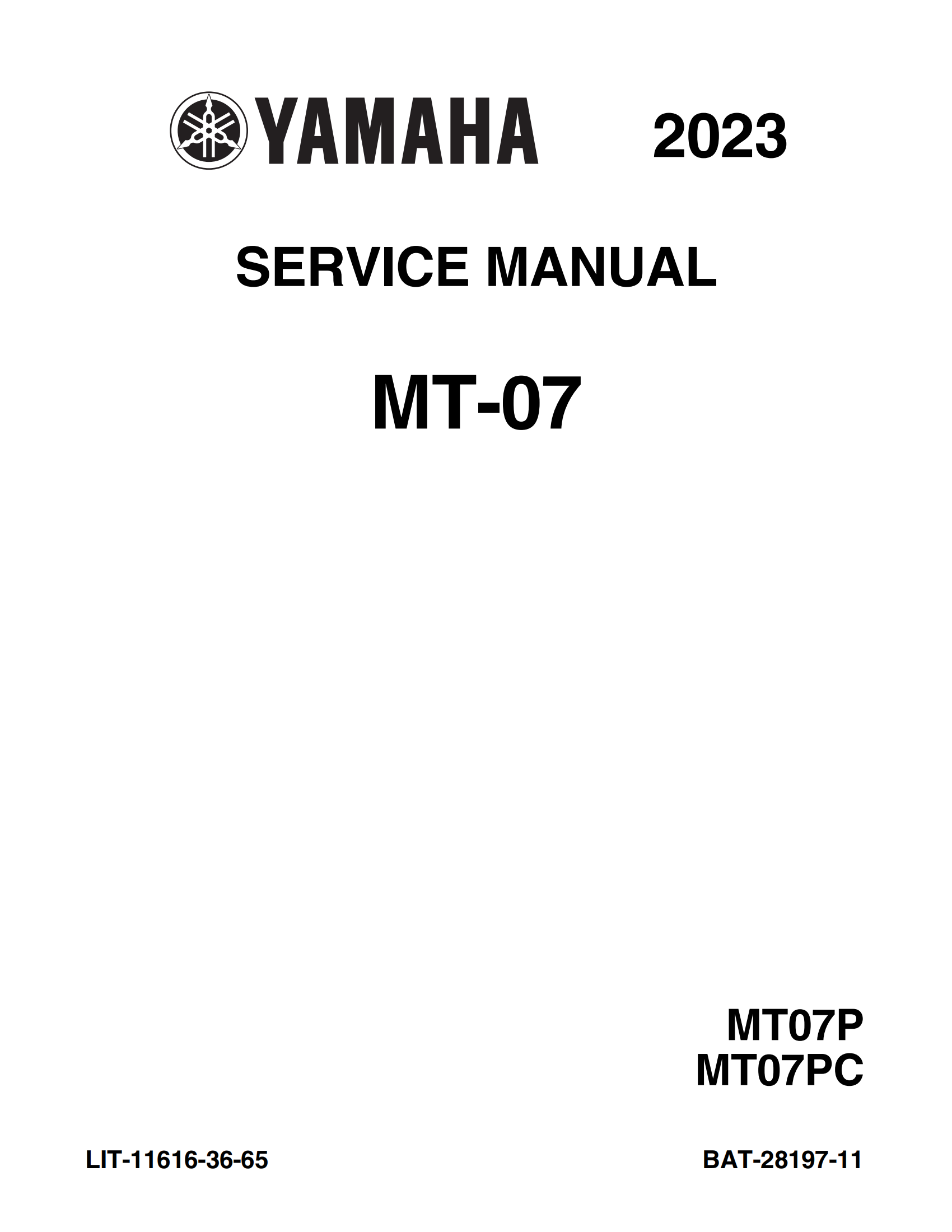 原版英文2023-2024年雅马哈MT07 abs yamaha mt07 abs维修手册插图