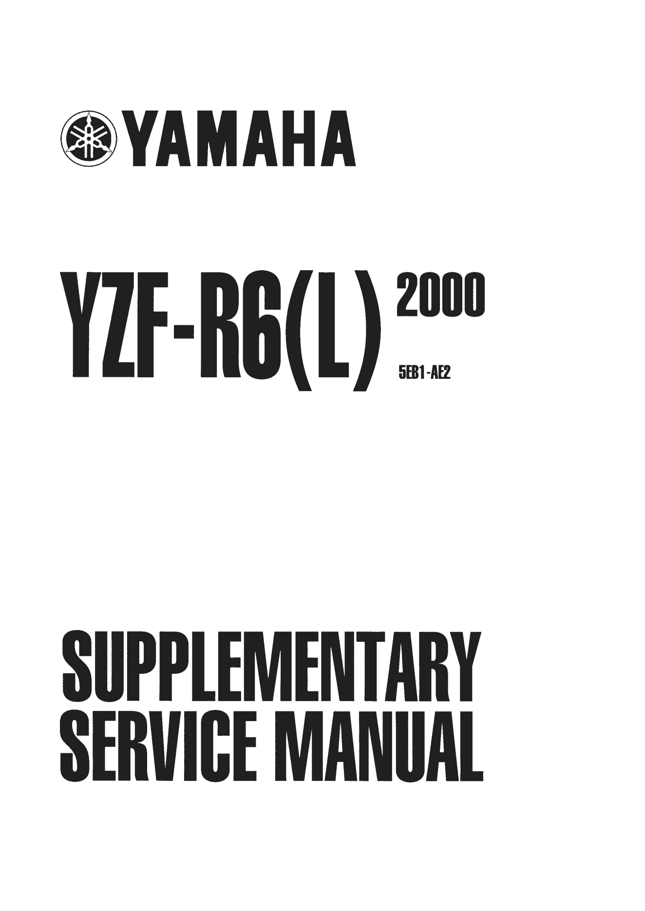 简体中文2000年雅马哈yzfr6雅马哈r6维修补充手册需要和1999-2002年雅马哈r6维修手册一起使用插图