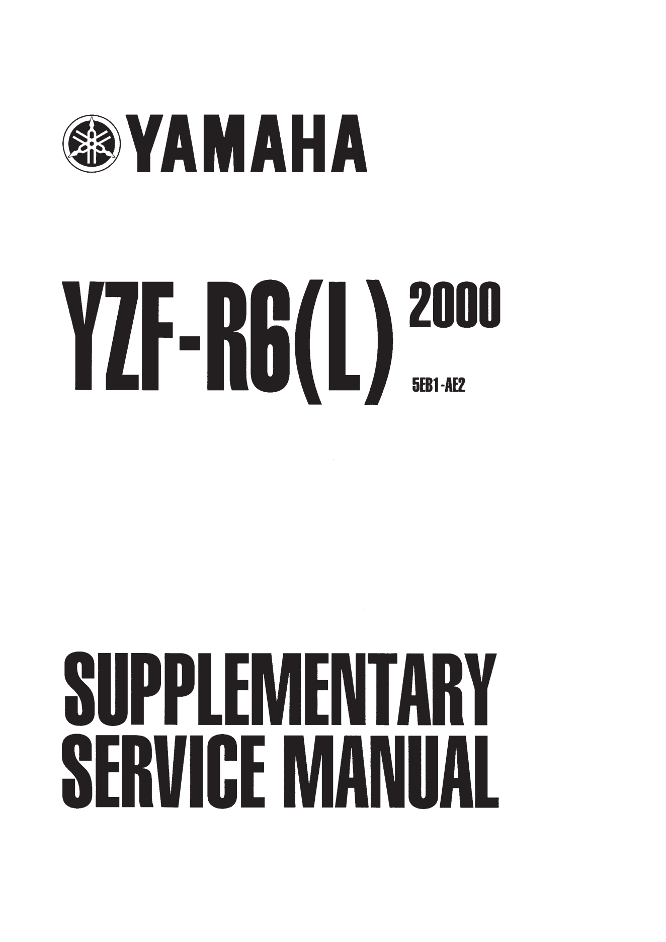 原版英文2000年雅马哈yzfr6雅马哈r6维修补充手册需要和1999-2002年雅马哈r6维修手册一起使用插图