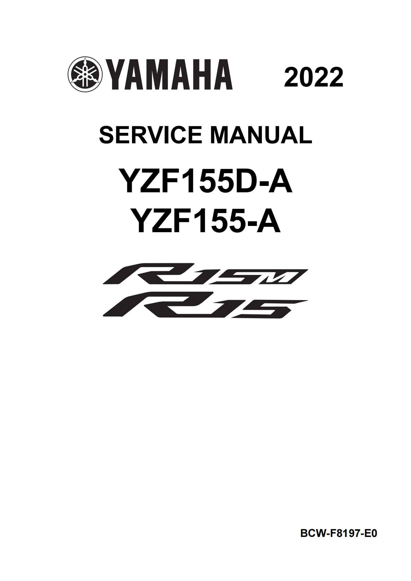 原版英文2022-2024年雅马哈r15维修手册 yamaha yzf-r15维修手册插图
