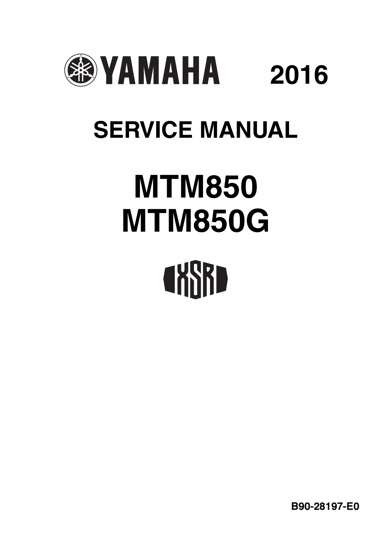 原版英文2016-2020年雅马哈xsr900维修手册mtm850 mtm850g维修手册插图