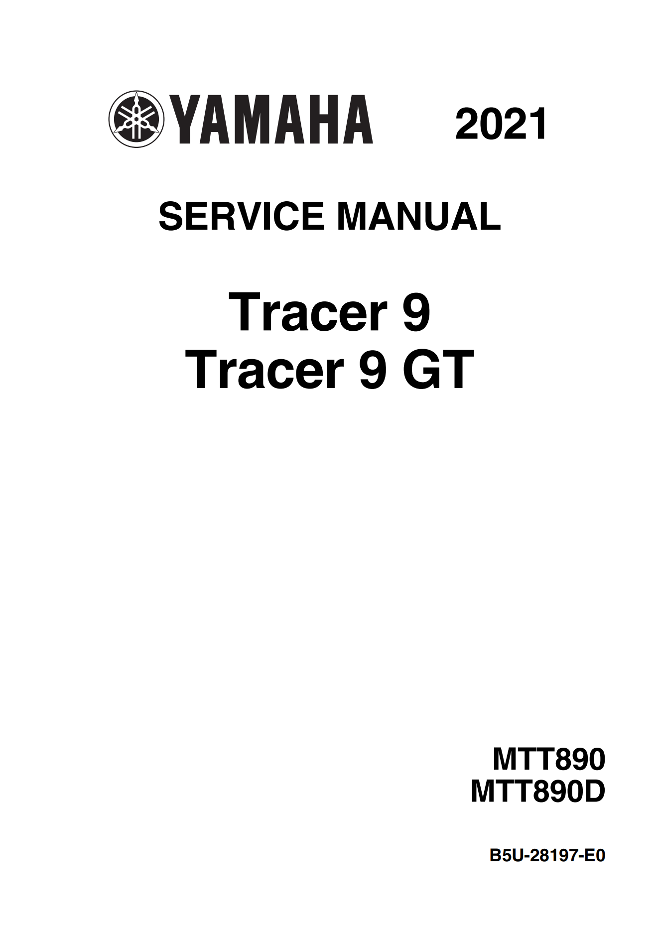 原版英文2021-2023年雅马哈tracer 9维修手册 TRACER 9 GT维修手册插图