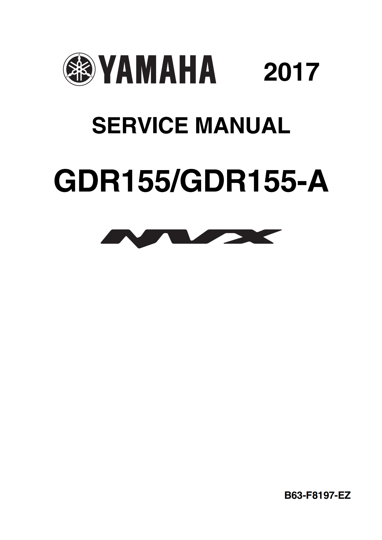 原版英文2017年雅马哈NVX155维修手册GDR155维修手册AEROSPORTS 155维修手册插图